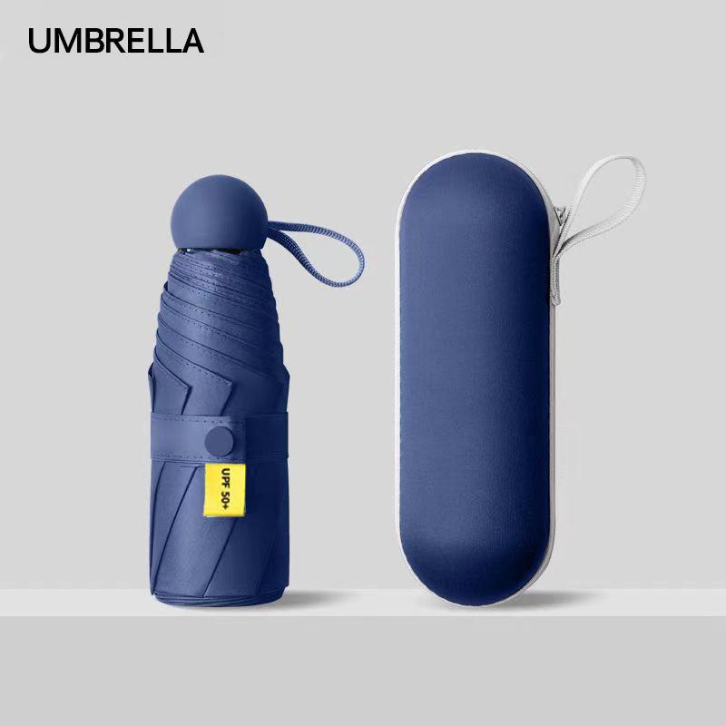 50% Off Capsule Sunscreen UV Protection Sun Umbrella Folding Vinyl Umbrella Dual-purpose Advertising Custom Logo