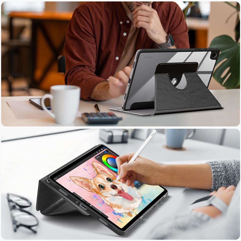 Für Samsung Galaxy Tab A9+ SM-X210 SM-X216 SM-X218 Hülle PU-Leder+Acryl+TPU Tablet Ständer Abdeckung