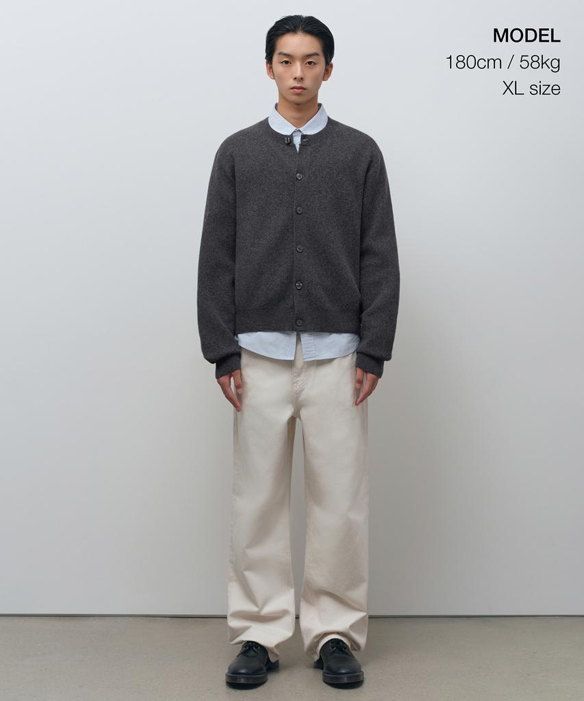 Musinsa Standard Round Neck Crop Cardigan [Medium Gray]