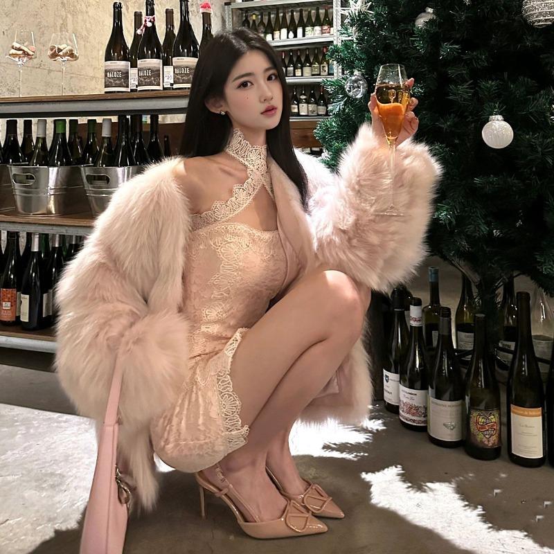 New noble feeling imperial sister temperament imitation fox fur fur coat foreign fashion fur coat women's autumn and winter