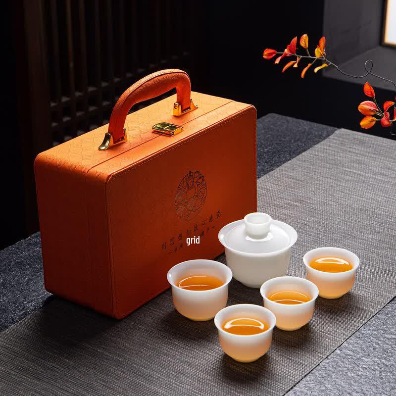 Tuopai 5-Piece Ice Crystal Jade Porcelain Tea Set
