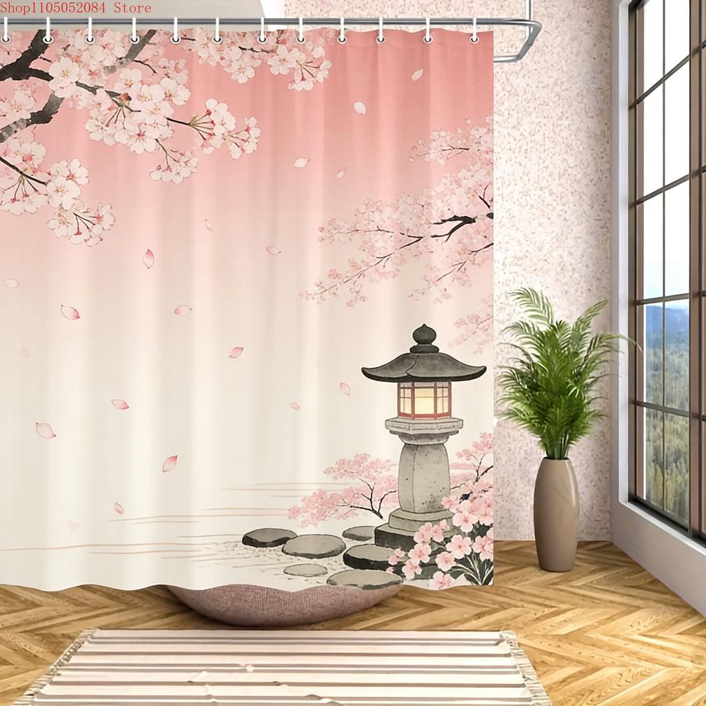 Spiral Galaxy in Deep Space with Asteroids Waterproof Shower Curtain for Cosmic Bathroom Decor