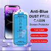 Dust Free Box Screen Protector for iPhone 18 17 16 15 14 13 12 11 Pro Max Anti Blue Ray Tempered Glass for IPhone Xs Max XR X Auto-Dust Removal Kit
