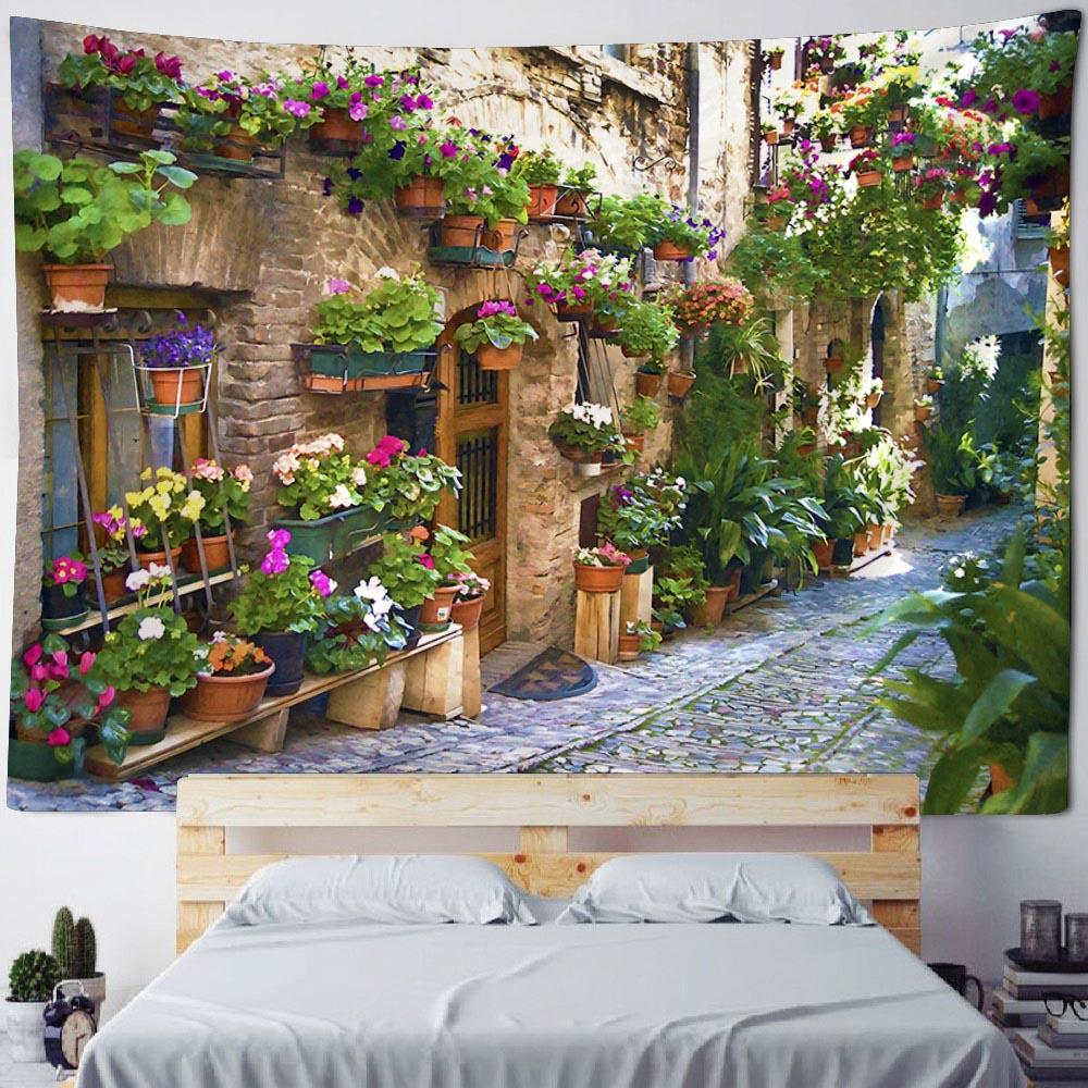 Schöne Küstenlandschaft Wandteppich Hängend Traumhafter Schloss-Wandteppich Haus Schlafzimmer Hängendes Tuch, Strand Picknickmatte Yogamatten