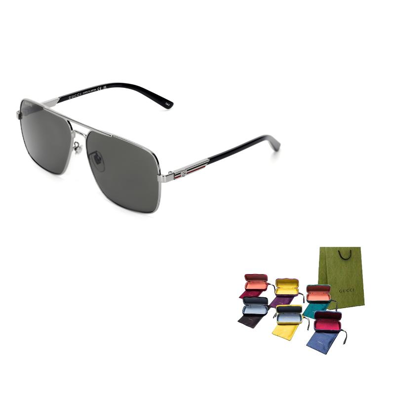

GUCCI Side Pattern Decoration Alloy Rectangular Sunglasses Men s 62nn чёрный