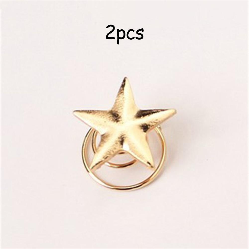 

2pcs Gold Star Hairpin Metal Hair Clips Women Girl Side Clip Five-pointed Star Spiral Hair Button Hairpins Hair Accessories