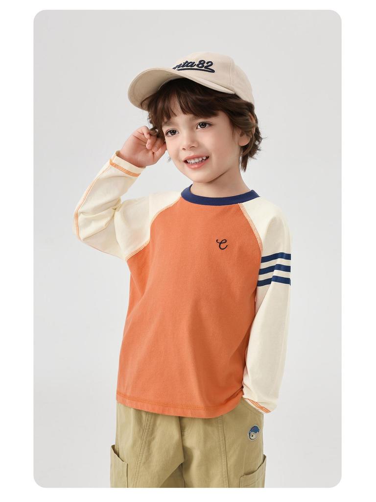 European Boys' Pure Cotton Long-Sleeved T-shirt - Spring/Autumn 2026 Trendy Kids' Base Layer