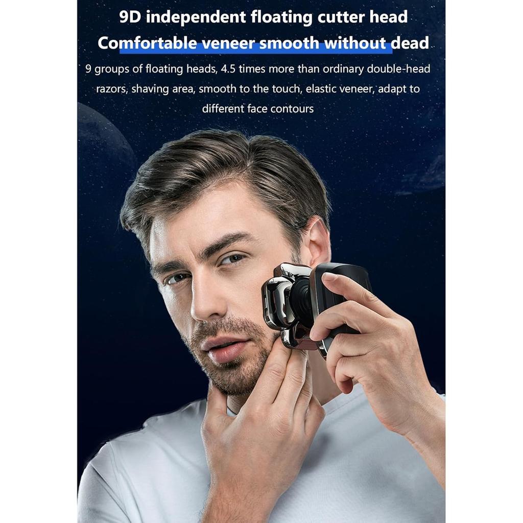 Bawldy Pro Head Shaver, 6-in-1 Detachable Head Shavers with 9D Floating Blade Heads, IPX7 Waterproof, Intelligent LED Display, Rechargeable Cordless