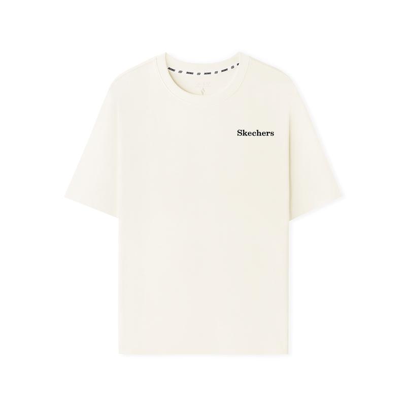Skechers Solid Color Breathable Antibacterial Short Sleeve T-Shirt Men tops L226M081-0074 S