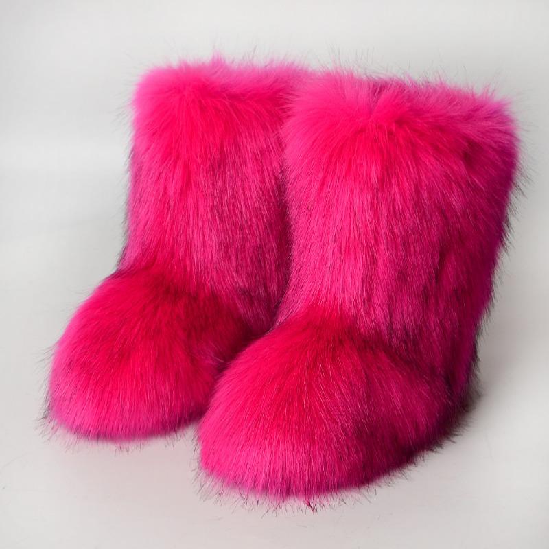 Boots Children's Winter Warm Thickness Non-slip Shibuya Fluffy Boots Medium Tube Personalized Fashion Snow Boots