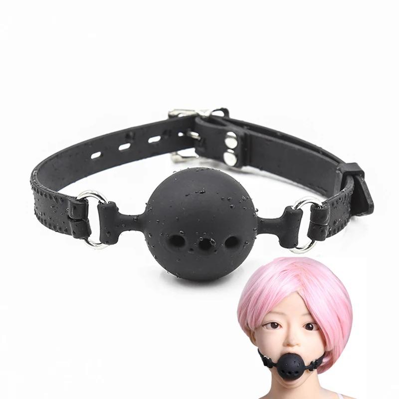 3 Sizes Soft Safety Silicone Open Mouth Gag Ball  Bondage Slave Ball Gag Erotic Sex Toys For Woman Couples Adult Sex Games