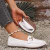 Spring and Autumn Solid Color Women's Flat Shoe Fashionable Round Toe Low Heel Casual Large Size Slip-on Women's Flat Shoes