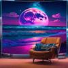 Ultraviolet cosmic vortex luminous tapestry, indoor mood to create atmosphere, psychedelic luminous art, bedroom decoration