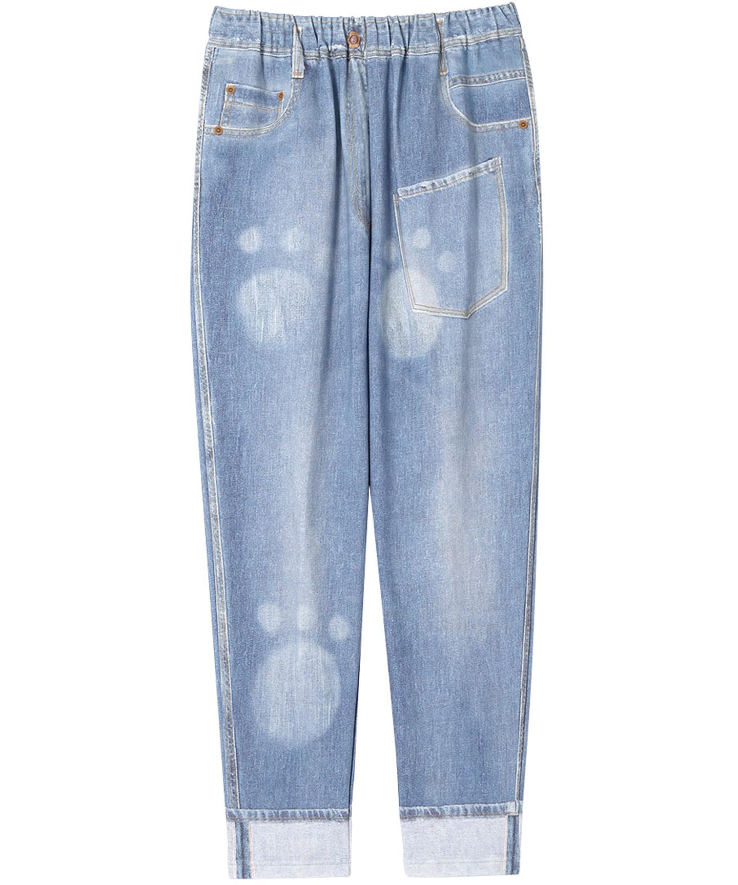 

Wacoal Relax Sleep Tsumori Chisato Loungewear Long Cotton Mini Fleece Sarouel Size M & Women s Pants, 100% (Main Body), Fabric, Denim-Style Print,