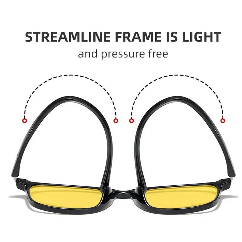Anti Blue Light Glasses for Men Women Ultra Light TR90 Frame Night Vision Myopia Computer Glasses Square Design