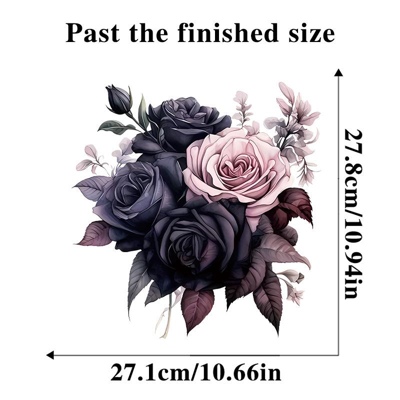 

Темно-фиолетовые цветочные наклейки на стену, креативные украшения для ванной и туалета, водонепроницаемая наклейка на крышку унитаза 30x30cm