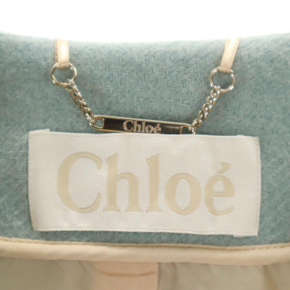 Chloe Made in France No color coat 36 Dark marks light blue Special wing Women Used