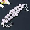 Pink Chalcedony Gemstone Handmade 925 Sterling Silver Bracelet 7-8" KG-378
