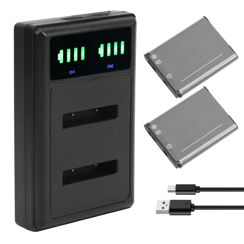 Double Fast Charge Hub Charging Base Micro TypeC LCD Display for ENEL19 Camera Battery