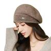 Women's Warm Knitted Woolen Beret: Trendy, Comfortable, Windproof, Thickened, Cold-Proof Slouchy Hat for Autumn and Winter.