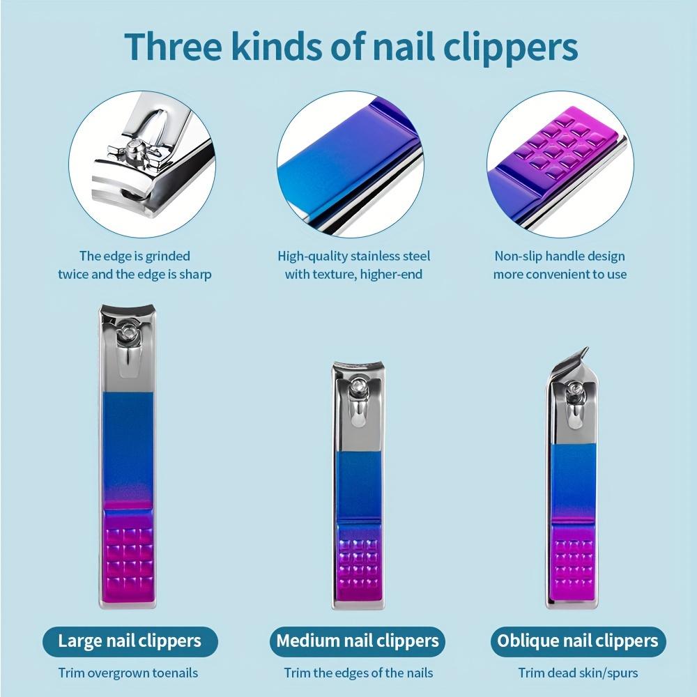 7/10/12/15pcs Professional Nail Clippers Pedicure Kit, Stainless Steel Cuticle Nippers and Cutter Kit Grooming Kit for Travel