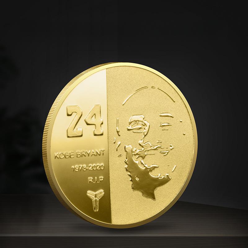 Commemorating NBA Star Kobe Bryant Coin Commemorative Medal Mamba Spirit Symbol Viper Badge Basketball Commemorative Coin No.8 & No.24