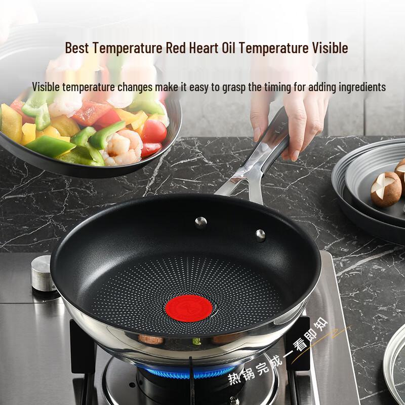 Sartén Antiadherente Tefal de Acero Inoxidable 316L con Thermo-Spot