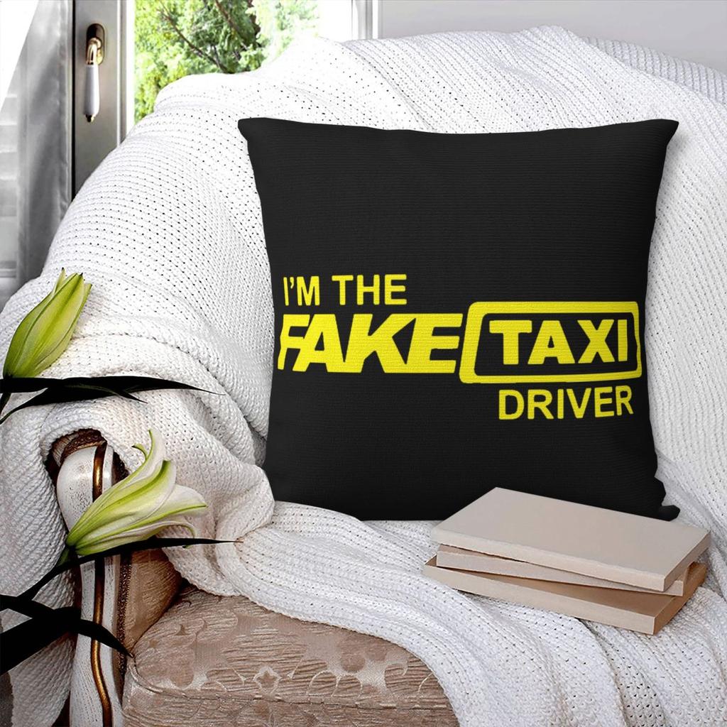 Fake Taxi Square Pillowcase Pillow Cover Polyester Cushion Decor Comfort Throw Pillow for Home Bedroom