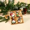 12 Set Wooden Of Colorful Old Man Couple Style Christmas Tree Ornaments