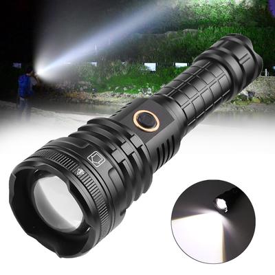 200000LM LED Flashlight USB Rechargeable Zoomable Powerful Torch Light XHP90