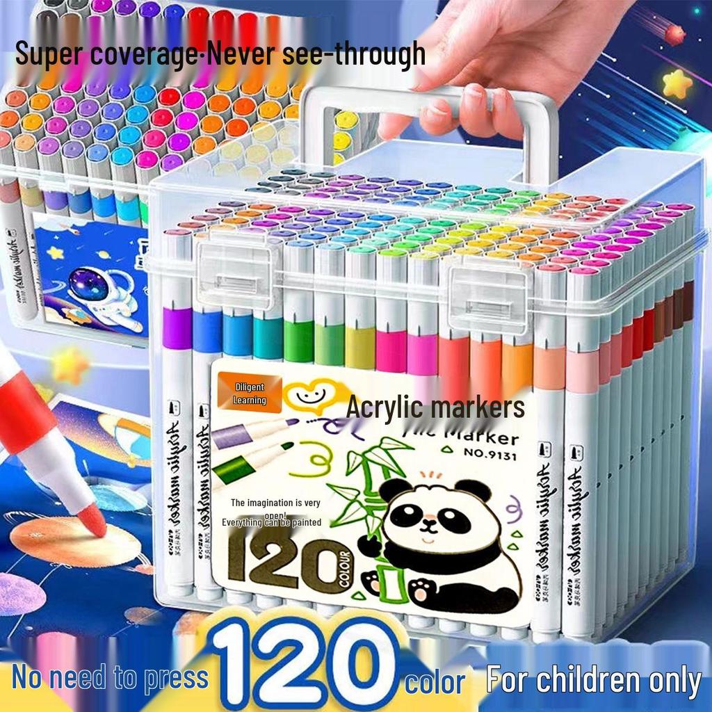 Acrylic Markers & Washable Colored Pencils Set - Non-Bleeding, Layerable Colors, Ideal for Kids and Students, Kindergarten Use