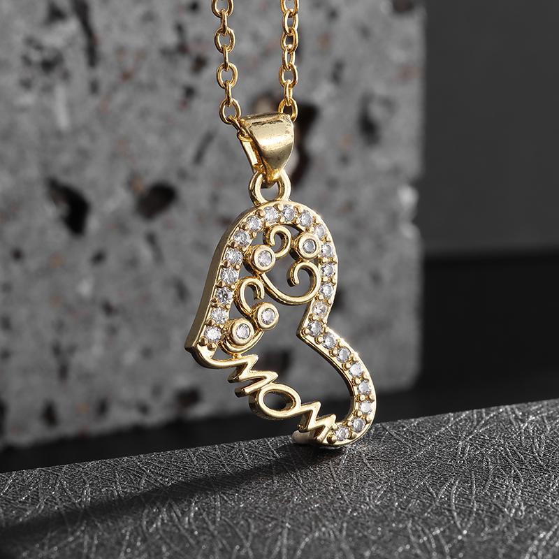 Women's Fashion Butterfly Letter Design Heart Shape Zircon Pendant Necklace Creative Romantic Sweet Casual Gift