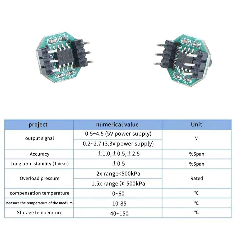 Electronic Gas Pressure Sensor Module 0-40kPa Anti-interference for Professional Blood Pressure Monitor with Hose