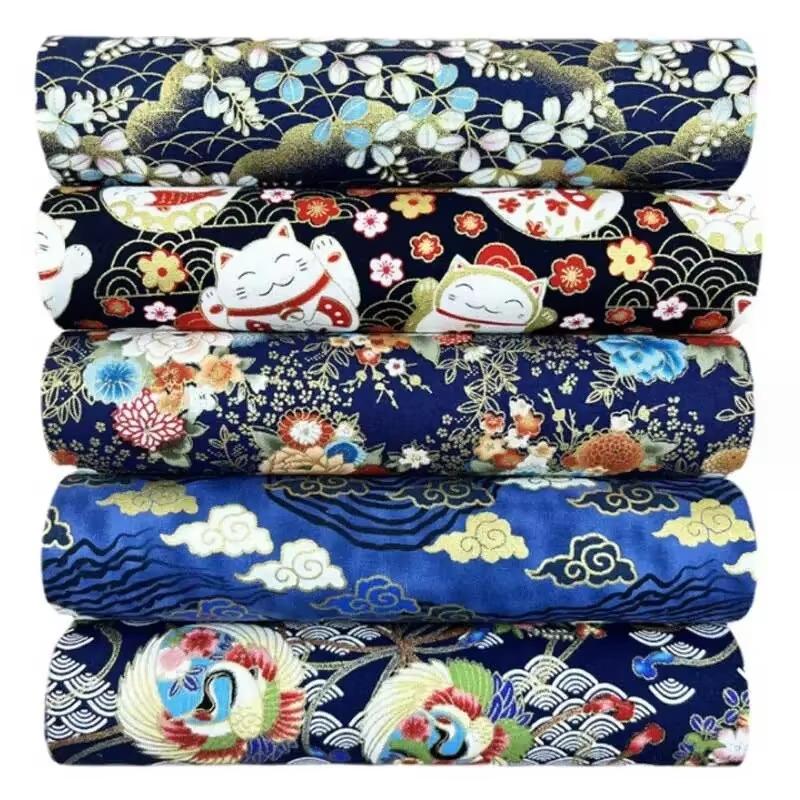 

5 шт. Фиолетовый набивной узор 100% хлопок ткань чонсам ткань, DIY ручная работа кукольная одежда стеганая сумка домашний текстиль материал 20x25cm розы красного