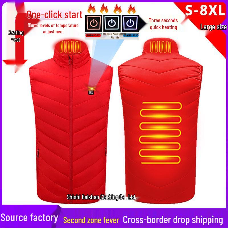 Unisex Winter Smart Heating Vest - Constant Temperature Electric Heated Cotton Jacket