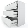 Glossy White Chest of Drawers 80cm TV Cabinet Furniture for Living Room Bedroom