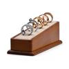 Jewelry Display Props Solid Wood 5-Slot Inclined Ring Stand Vintage Ring Display Holder