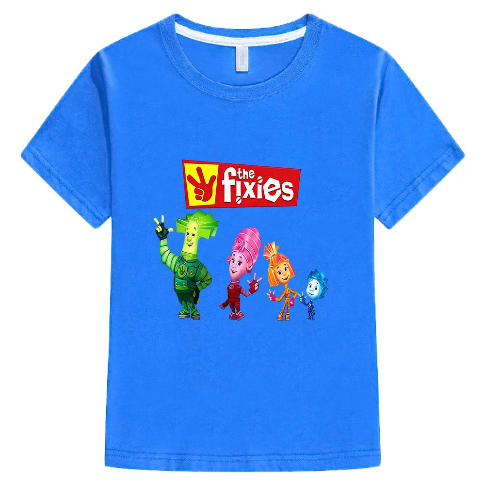 The Fixies Cartoon Boys Girls T-shirt Kids Clothing cotton anime print Short Sleeves Sports Comic Tees Toddler for Spring Summer Tops Anime T-shirt