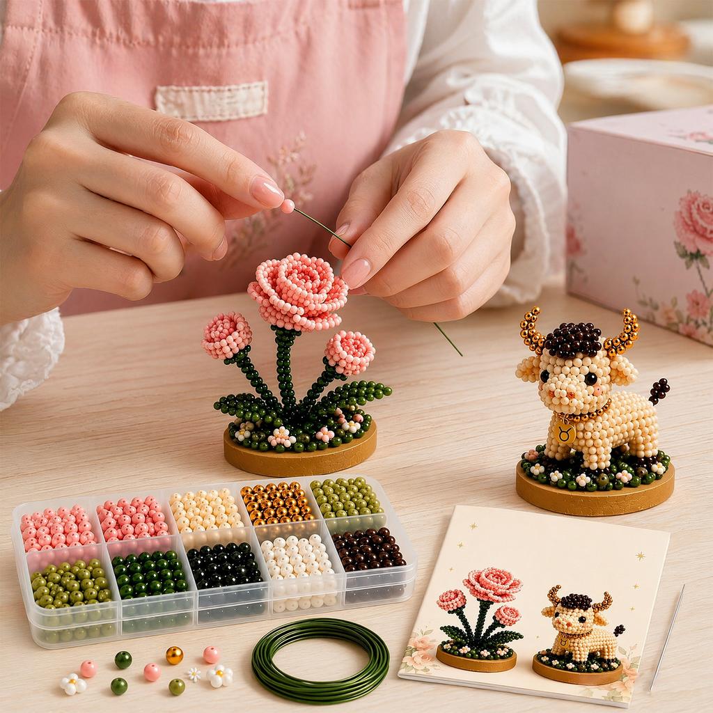 Teen Bead Craft Project 12 Zodiac Signs Kit DIY Beaded Garden 3D