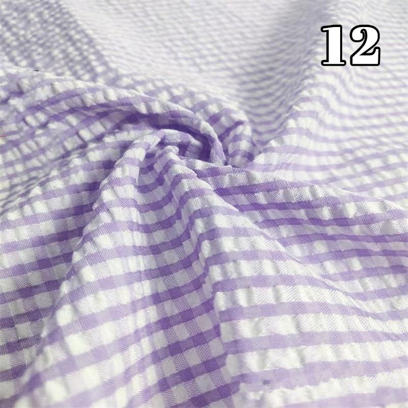 Tenká seersucker kostkovaná látka Ruční práce Měkká látka na šaty Koš Kalhoty Ubrus Šití DIY Bavlněný polyesterový materiál