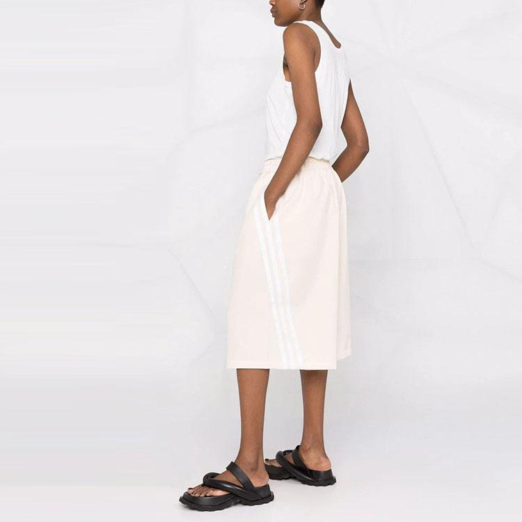 Y-3 Ss22 Three Stripe Wide Leg Drawstring Shorts Women Shorts Beige HG6118