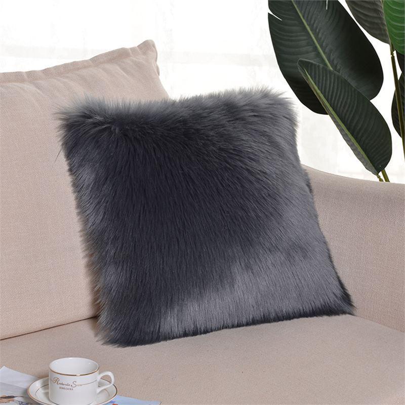 Cuscino Decorativo in Acrilico a Pelo Lungo Stile Invernale - Cuscino Lombare e Schienale Anti-Pilling