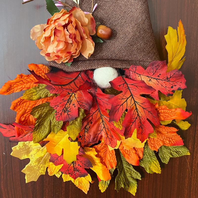 Zhongran Autumn Harvest Festival Doll Door Hanging 2023 Pastoral Pointed Hat Wreath Mori Photo Prop Hat