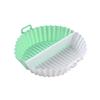 Round Silicone Fryer Liner Dual Handles Non Stick Food Grade Heat Resistant Dishwasher Safe Reusable Oven Baking Tray Basket Bowl Kitchen Supplies