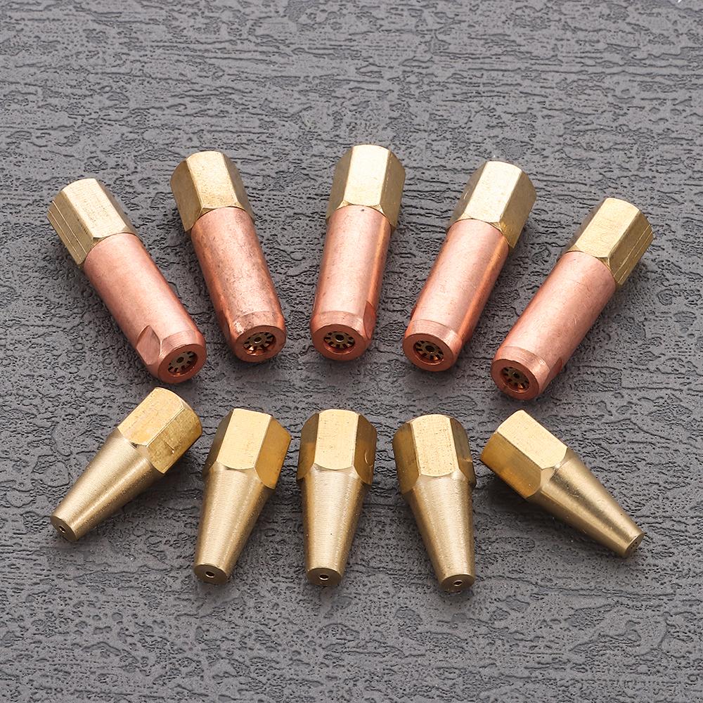 5pcs Cutting Welding Accessory Pure Copper Gas Brazing Torch Nozzle Oxygen Welding H01-2 Torch Tip