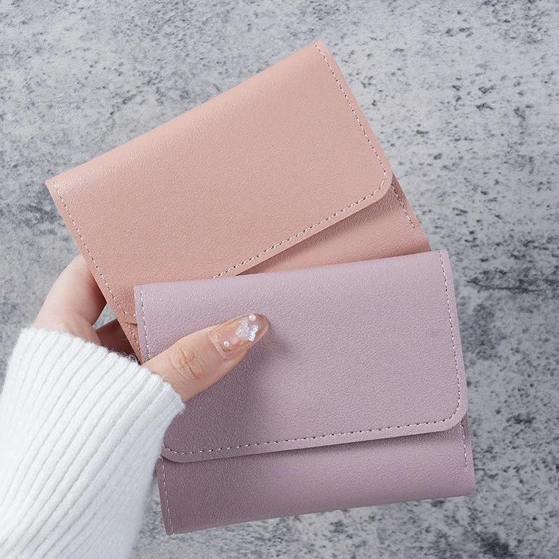 Simple Short Women Wallets High Quality Card Holder Large Capacity Female Coin Purses Small Card Bag Wallet For Girls Purses