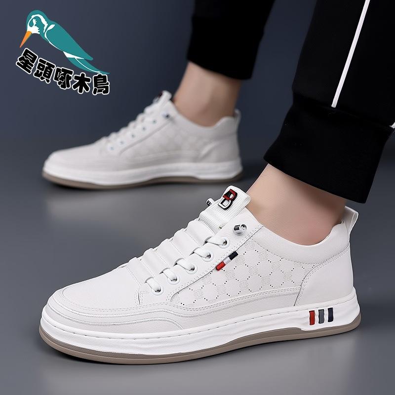 2025 spring and summer new soft leather cowhide men's shoes soft sole trend versatile daily shoes