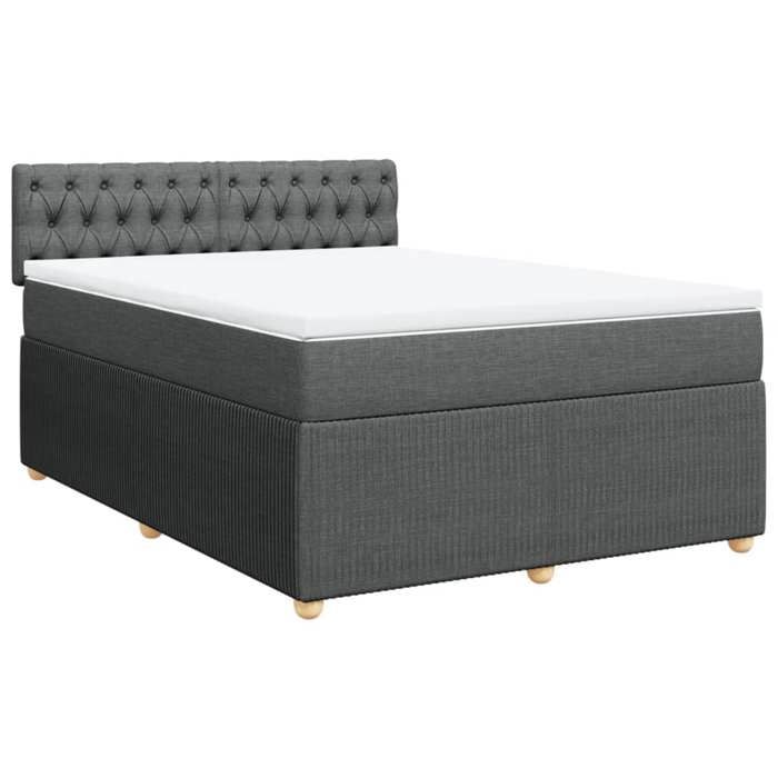 VidaXL Sommier à lattes de lit avec matelas Gris foncé 140x200cm Tissu 3287487