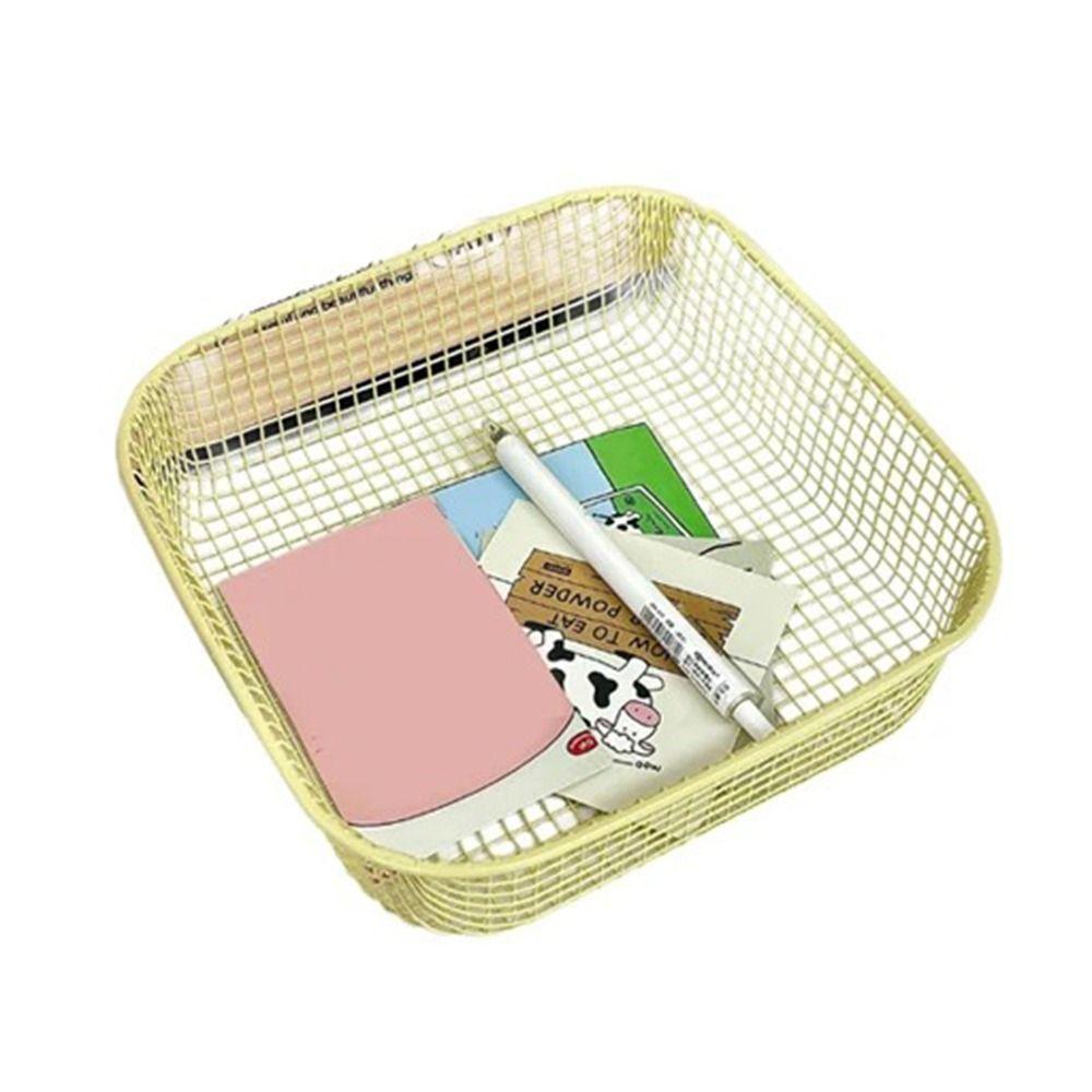 INS Металлический органайзер для мелочей Устойчивый к ржавчине сетчатый поднос для прилавка Настольная корзина для хранения Дом Yellow-Square 825₽