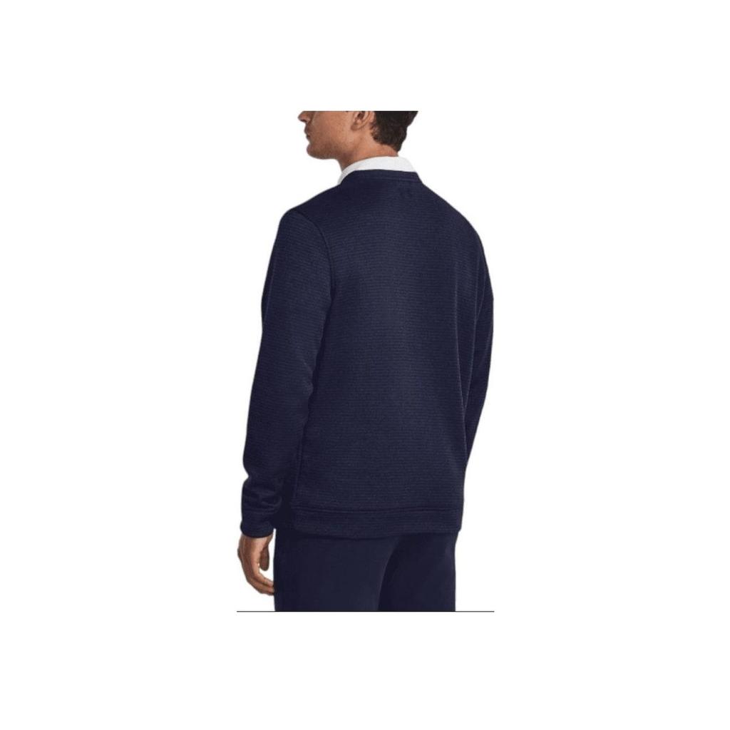 Under Armour Solid Color Golf Knit Pullover Crewneck Sweatshirt Men Sweatshirt Blue 1373675-410